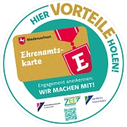 Aufkleber rund als Werbung für die Ehrenamtskarte&nbsp;&copy;&nbsp;Landkreis Holzminden