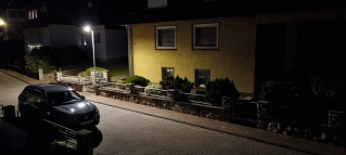 Straßenbeleuchtung Ringstraße nach der Umrüstung, 22.04.2026